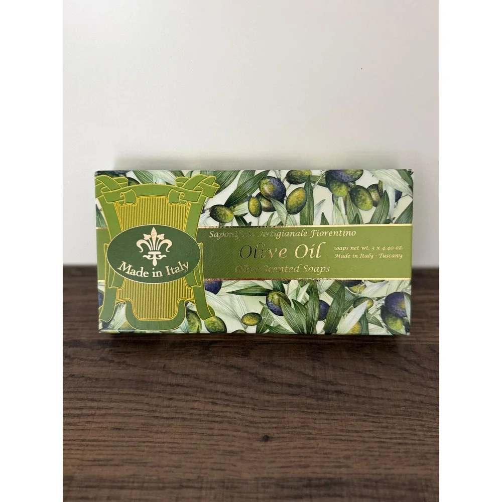 Saponificio Artigianale Fiorentino Olive Oil Scented Soap 3 Bar Set Italy NIB